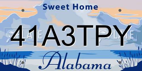 41A3TPY Alabama License Plate