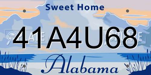 41A4U68 Alabama License Plate