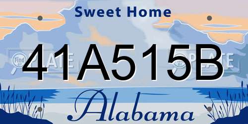 41A515B Alabama License Plate