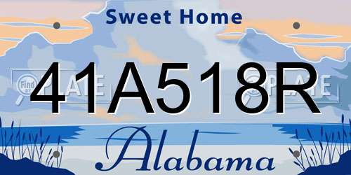 41A518R Alabama License Plate