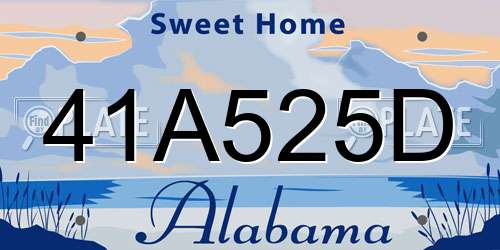 41A525D Alabama License Plate