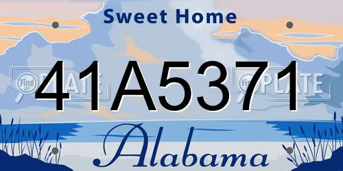 41A5371 Alabama License Plate
