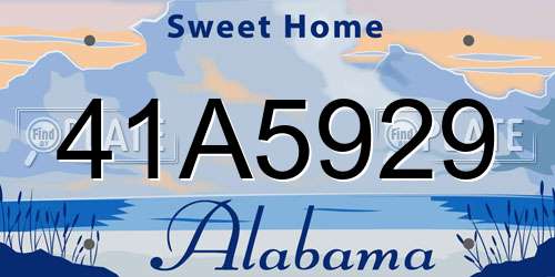 41A5929 Alabama License Plate
