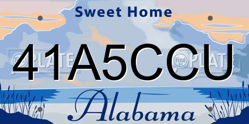 41A5CCU Alabama License Plate