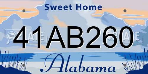41AB260 Alabama License Plate