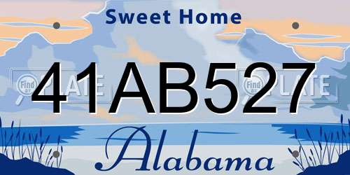 41AB527 Alabama License Plate