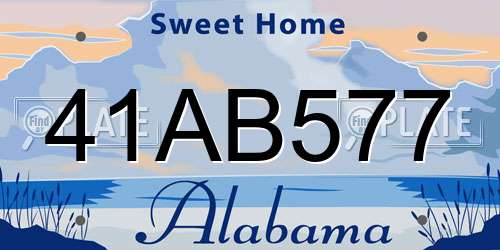 41AB577 Alabama License Plate