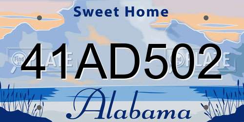 41AD502 Alabama License Plate