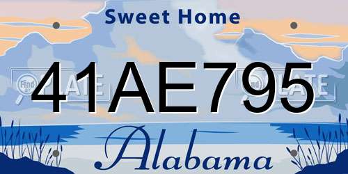 41AE795 Alabama License Plate