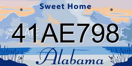 41AE798 Alabama License Plate