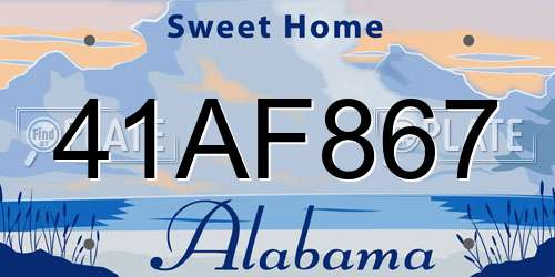 41AF867 Alabama License Plate
