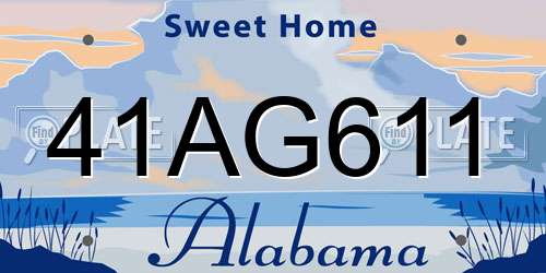 41AG611 Alabama License Plate