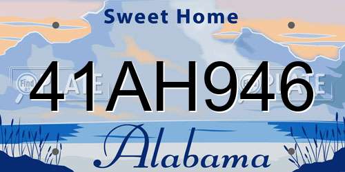 41AH946 Alabama License Plate