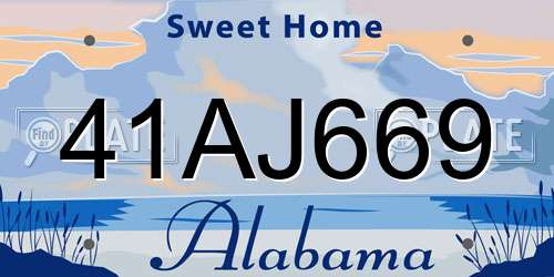 41AJ669 Alabama License Plate