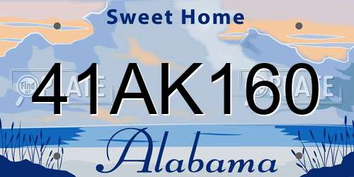 41AK160 Alabama License Plate