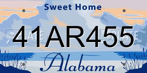 41AR455 Alabama License Plate