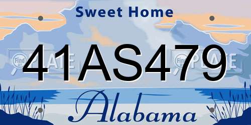 41AS479 Alabama License Plate