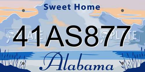 41AS877 Alabama License Plate