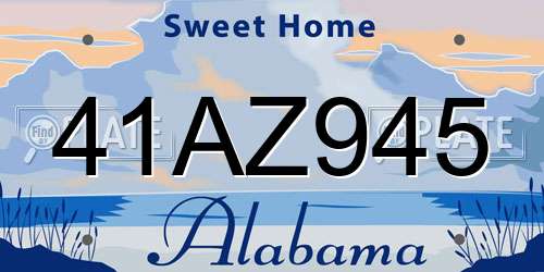 41AZ945 Alabama License Plate