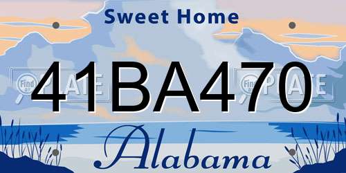 41BA470 Alabama License Plate