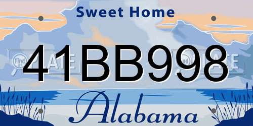 41BB998 Alabama License Plate