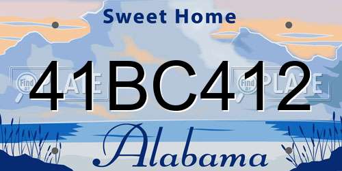 41BC412 Alabama License Plate