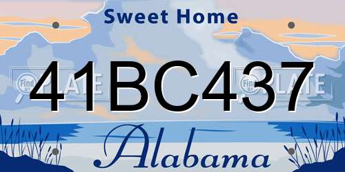 41BC437 Alabama License Plate