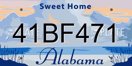 41BF471 Alabama License Plate