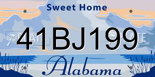 41BJ199 Alabama License Plate