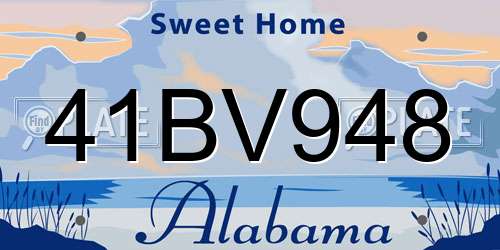 41BV948 Alabama License Plate