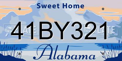 41BY321 Alabama License Plate