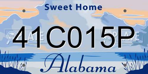 41C015P Alabama License Plate