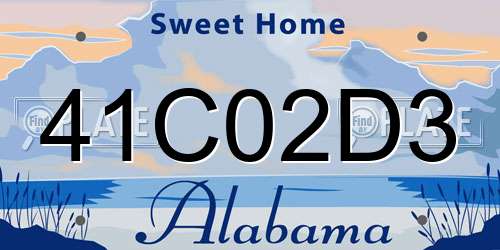 41C02D3 Alabama License Plate