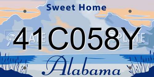 41C058Y Alabama License Plate