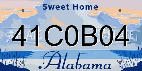 41C0B04 Alabama License Plate