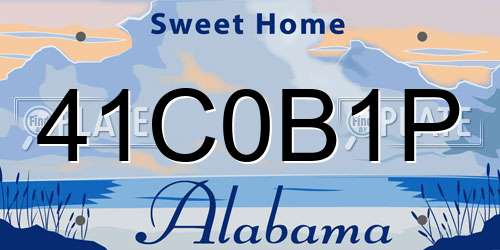 41C0B1P Alabama License Plate