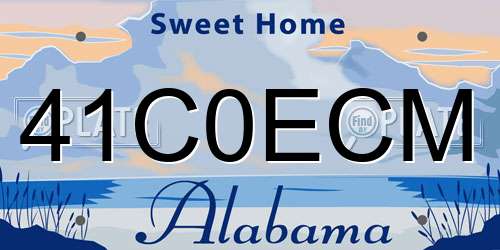 41C0ECM Alabama License Plate