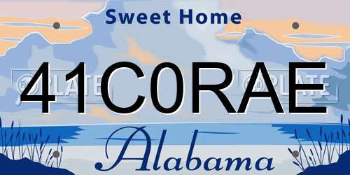 41C0RAE Alabama License Plate
