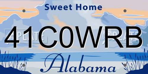 41C0WRB Alabama License Plate