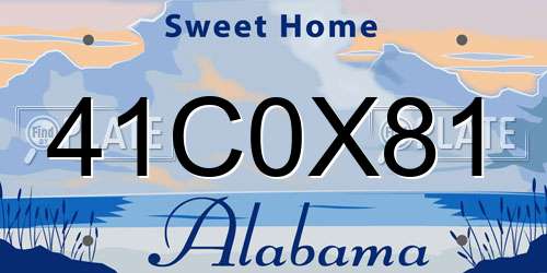 41C0X81 Alabama License Plate