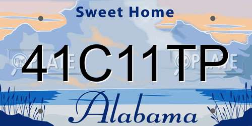 41C11TP Alabama License Plate