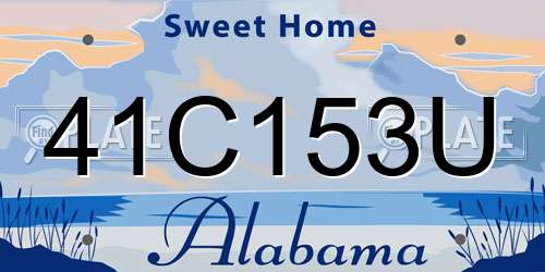 41C153U Alabama License Plate