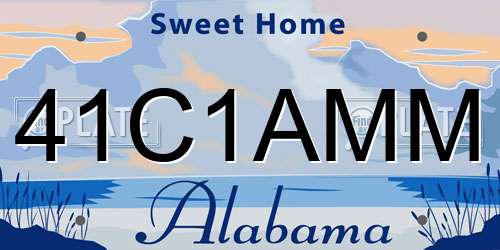 41C1AMM Alabama License Plate