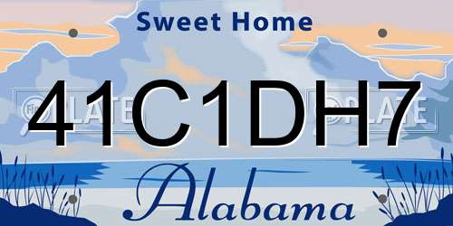 41C1DH7 Alabama License Plate