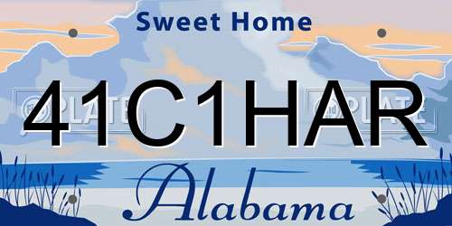 41C1HAR Alabama License Plate