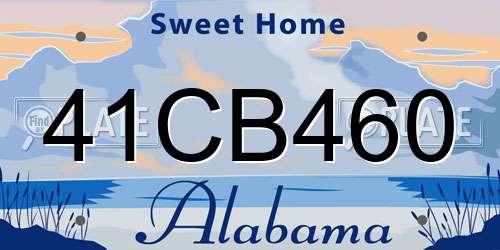 41CB460 Alabama License Plate