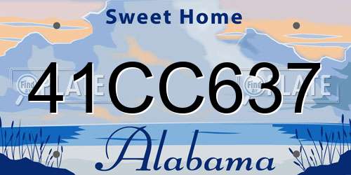 41CC637 Alabama License Plate