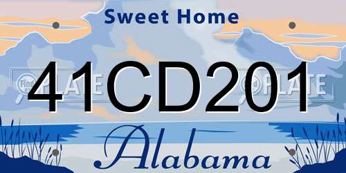 41CD201 Alabama License Plate