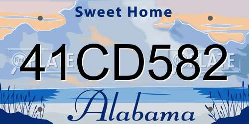41CD582 Alabama License Plate