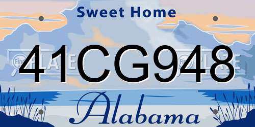 41CG948 Alabama License Plate